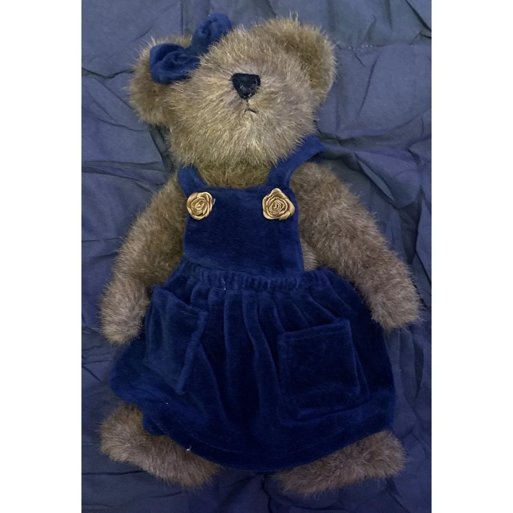 The Boyds Collection Ltd Plush Teddy Bear Blue Velvet‎ Dress Stuffed Animal 10